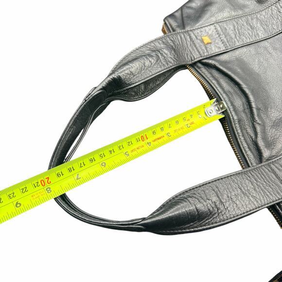 MZ Wallace Black Leather Tote Studded Zip Top Shoulder Bag - Picture 12 of 12